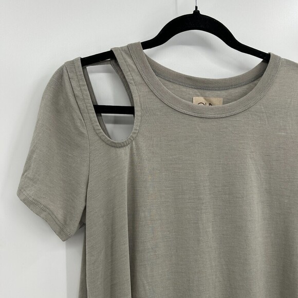 NWT CHASER Gray Shoulder Vintage Jersey Super Soft Vent Crew Neck Shirt Medium - Picture 6 of 7